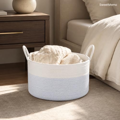Extra Large Gift Basket Empty to Fill, 32L, Light Blue and White - color: White Blue, size: Large
