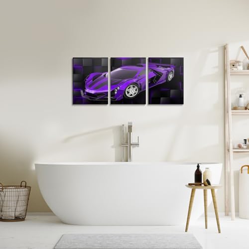 Feelyou Race Car Wall Art 12" x 16" x 3 - color: Violet