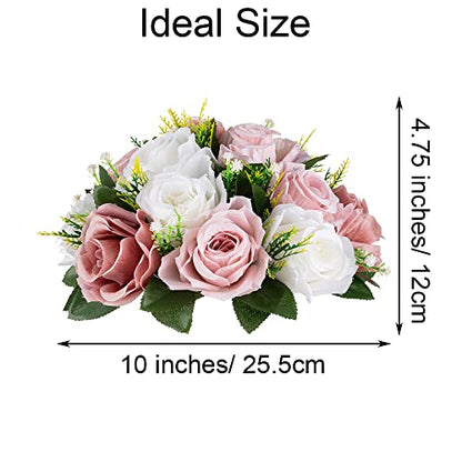 Flower Centerpieces Wedding Tables: Dusty Rose & White, 2 Packs - color: Dusty Rose & White