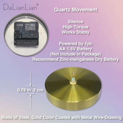 DIY Wall Clock, 3D Mirror Effect, Adjustable up to 65 in, Gold - color: Gold