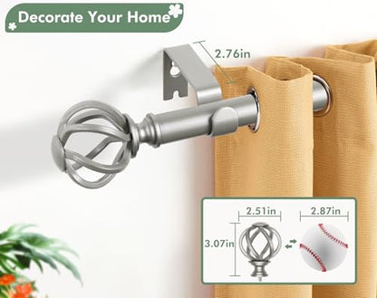 USFOOK Curtain Rod 32 to 58, Window Treatment Rods, Antique Silver - color: Antique Silver, size: 32-58"