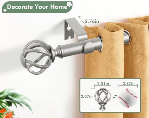 USFOOK Curtain Rod 32 to 58, Window Treatment Rods, Antique Silver, 2 Pack - color: Antique Silver, size: 32-58"(2 pack)