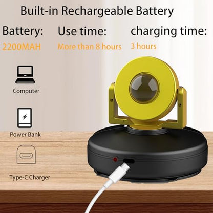 Wireless LED Spotlight 2 Pack, Rechargeable Uplights Picture Lights with Remote, Battery Powered Stick Spot Lights Puck Light with Timer Dimmable for Wall Accent Display Dartboard Painting Closet - color: Black Gold