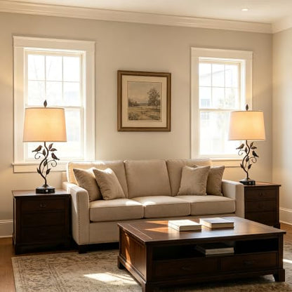 27" Set of 2 Touch Farmhouse Table Lamps for Living Room - color: ‎Bronze