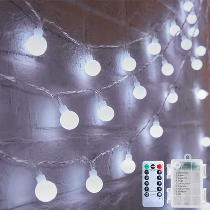 Minetom Battery Operated String Lights, Total 120 LEDs Classroom Lights - color: Pure White, size: 2 Pack