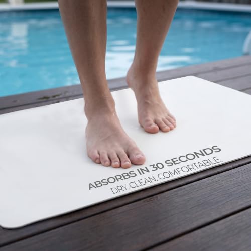Homergy Bath Mat for Bathroom Non Slip, Quick Dry, 20x32 in, White - color: White, size: 20" x 32"