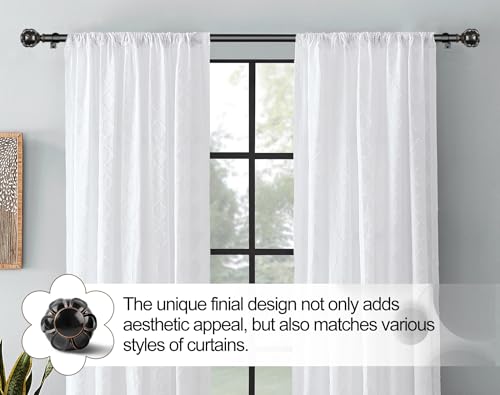 KAMANINA 1 Inch Curtain Rod 28-48 Inch, 2 Pack Black Drapery Rods - color: Black, size: 28-48"(2Pack)
