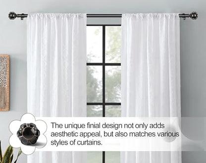 KAMANINA 1 Inch Curtain Rod 28-48 Inch, 2 Pack Black Drapery Rods - color: Black, size: 28-48"(2Pack)