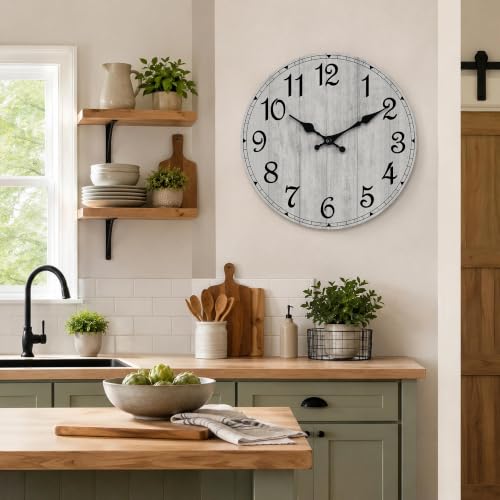 12 Inch Wall Clock, Silent Battery Operated Analog Clock, Grey - color: B-grey Retro, size: 12"