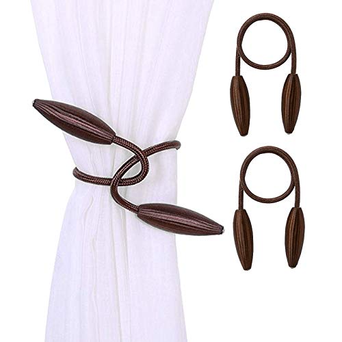 Coffee Curtain Holdbacks Decorative Curtain Tiebacks, Set of 2 - color: Coffee, size: 2PCS