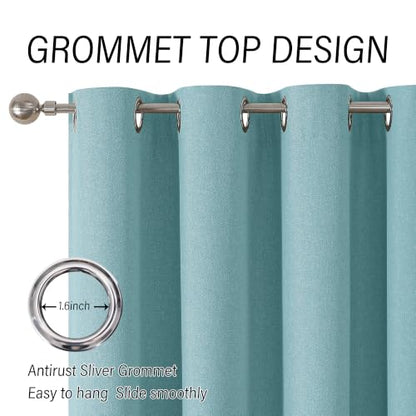 ChrisDowa Lake Blue Blackout Curtains 45 Inches Long 2 Panels for Bedroom - color: Sky Blue, size: 52"W x 45"L (Pack of 2)