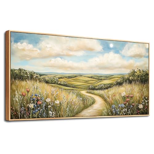 PHAOHUAXM Wall Art For Living Room Canvas Wall Decor For Bedroom Print Ink-Wash Landscape Paintings Office Restaurant Room Decorations Printing Artwork Ready To Hang Home Decor Wood Framed 20"X40" - color: Print Ink-Wash Landscape Paintings Wood Framed 2,