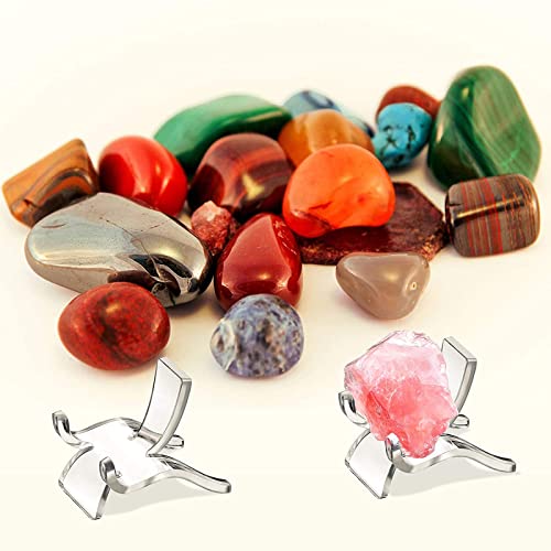Jetec 40 Pcs Small Rock Display Stand, Acrylic Crystal Stands for Display - size: Small