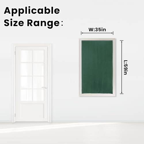 Blackout Curtains for Bedroom Stick On Curtains Window Shades Pull Down Blackout Window Cover No Drillng Self Adhesive Curtains No Rod Small Curtain, 35" W X 59" L, Dark Green, 1 Panel - color: Dark Green, size: 35"W x 59"L (Pack of 1)