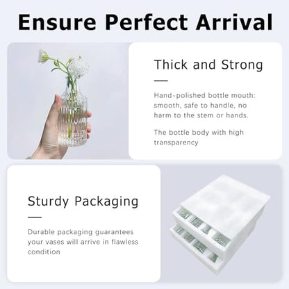 SUPMIND 16Pcs Clear Glass Bud Vase, Small Flower Vase for Centerpieces Bulk - color: Clear
