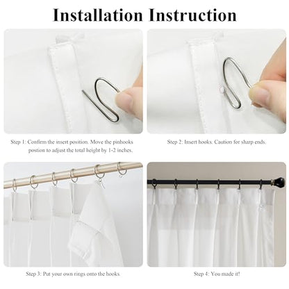 WEST LAKE 63 Inch Bright White Pinch Pleated Sheer Curtains for Bedroom - color: Bright White, size: 58"W x 63"L (Pack of 2)