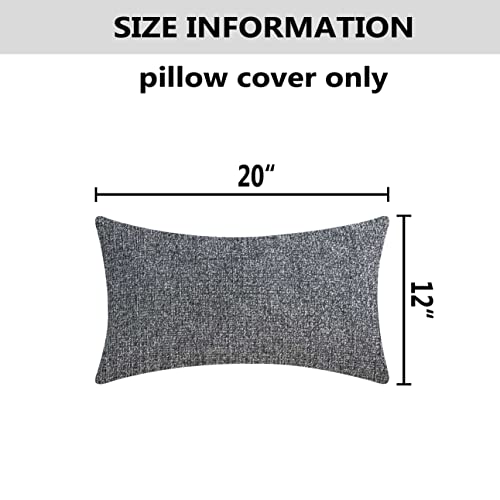 Home Brilliant Gray Pillow Covers Lumbar Throw Pillows for Bed Chenille Plush Velvet Pillow Covers 12x20, Light Gray, Set of 2, 12 x 20 inches(30x50 cm) - color: Light Grey, size: 20" x 12" (Pack of 2)