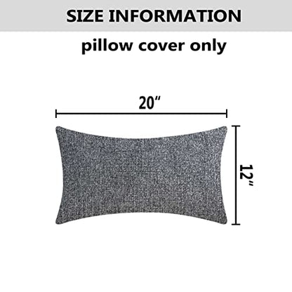 Home Brilliant Gray Pillow Covers Lumbar Throw Pillows for Bed Chenille Plush Velvet Pillow Covers 12x20, Light Gray, Set of 2, 12 x 20 inches(30x50 cm) - color: Light Grey, size: 20" x 12" (Pack of 2)