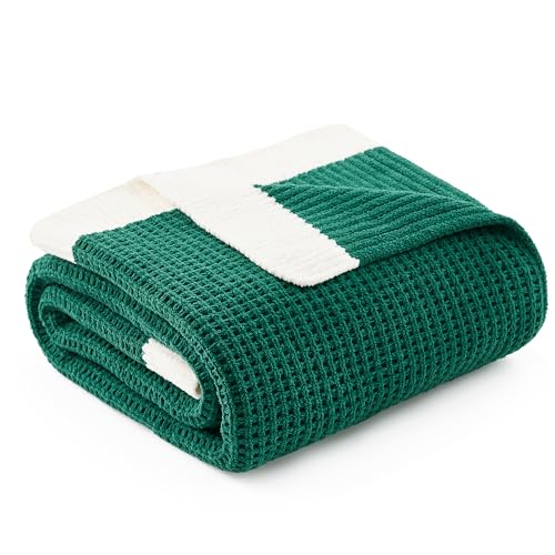 Amélie Home Chenille Throw Blanket, Soft Cozy Waffle Throw for Couch & Sofa, Warm Yet Lightweight, Breathable All-Season Throws for Women Men, Housewarming, Birthdays, 50"x60", Holly - color: Holly Green, size: Chenille Waffle Knit(50" x 60")