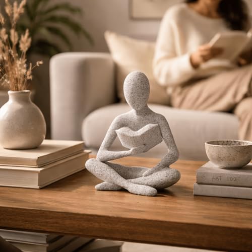 Abstract Reading Sculpture, Modern Minimalist, Desk Decor, Home Office Decorative Figurine, Creative Gifts