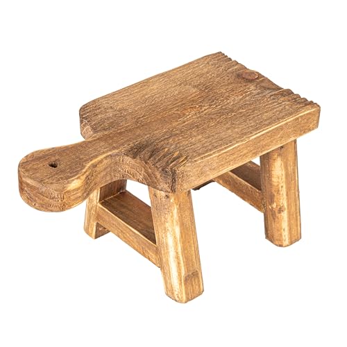 Creative Co-Op Small Wood Pedestal with Handle,Square (Pack of 12) - color: Natural, size: Square (Pack of 12), style: Rectangle