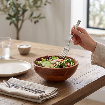 Lipper International Rubberwood Footed Bowl with Cherry Finish for Fruits, Salads, or Popcorn, 7" Diameter x 2.75" Height, 27.05 Fl. Oz., Single Bowl, Small (Pack of 12) - size: Small (Pack of 12), style: Bowl
