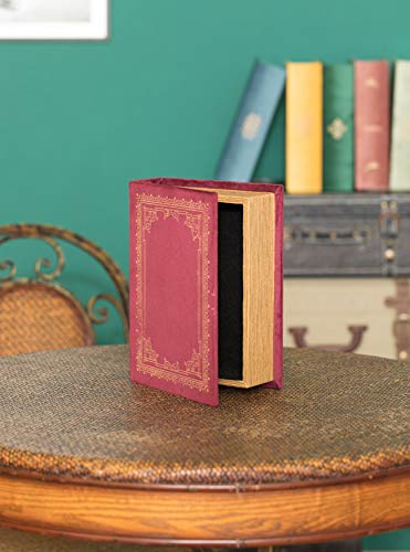 Vintiquewise Decorative Vintage Book Shaped Trinket Storage Box - Red - color: Red