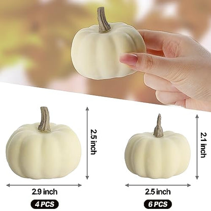 Artgar Pumpkin Decor - White Pumpkin - 10 PCS Mini Pumpkins Harvest Set - color: 10pcs Beige Pumpkins