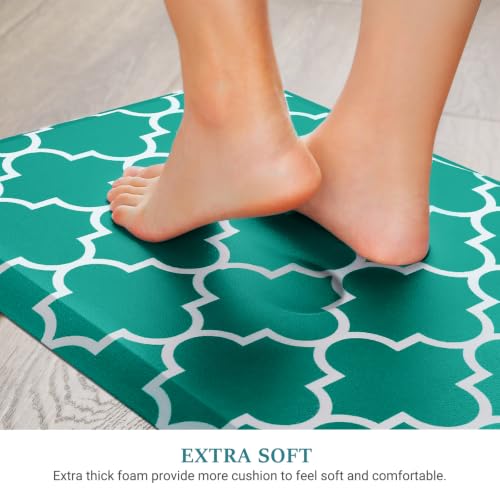 WISELIFE Kitchen Mats and Rugs Cushioned Anti-Fatigue, 17.3"x 39", Green - color: Stylish Green, size: 39"L x 17.3"W x 0.5"Th