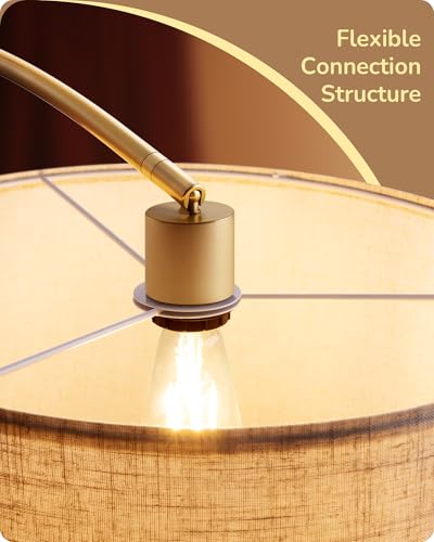 EDISHINE 78.3" Gold Arched Floor Lamp with Remote, Modern Standing Lamp - style: Modern-Gold