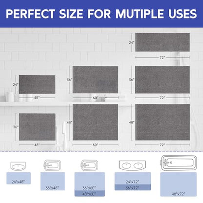 Amyracel Bathroom Rugs Mat 24x72, Thick Soft Quick Dry Absorbent - color: Grey, size: 24" x 72"