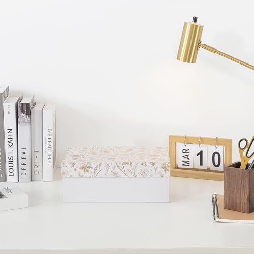 Soul & Lane - Photo Memory Storage Box, 11.7x7.7x4.5 In, Golden Bloom - color: Golden Bloom