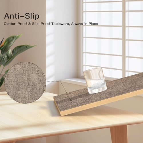 DOLOPL Placemats Set of 6, Reversible Faux Leather Place Mats, Brown - color: Brown, size: Set of 6