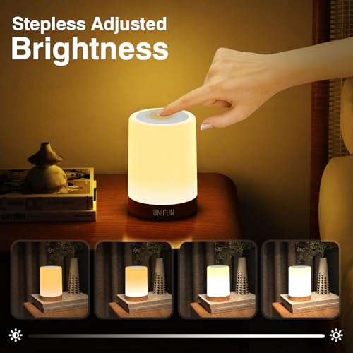 UNIFUN Baby Nursery Night Light Touch RGB Dimmable Bedside Table Lamp - size: Taller Size