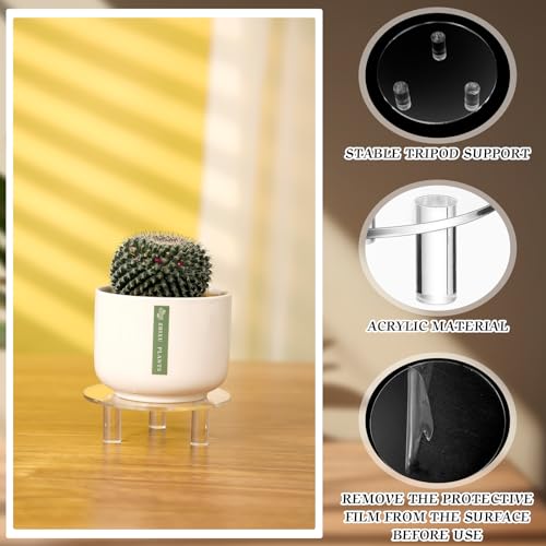3 Pcs Round Acrylic Risers Clear Small Display Stands, 4" - size: 4”