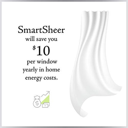 SmartSheer Thermoregulating Semi-Sheer Curtains – Energy-Saving Privacy Panels with UV Light Deflection, Heat & Cold Insulation (Ivory, 63L x 59W, Single Panel) - color: Ivory