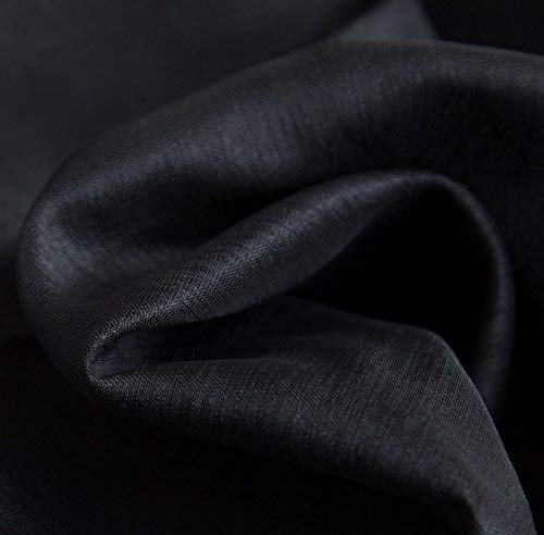 HLC.ME Semi Sheer Grommet Window Curtains, 2 Panels, 54x84 Inch, Black - color: Black, size: 54"W x 84"L (Pack of 2)