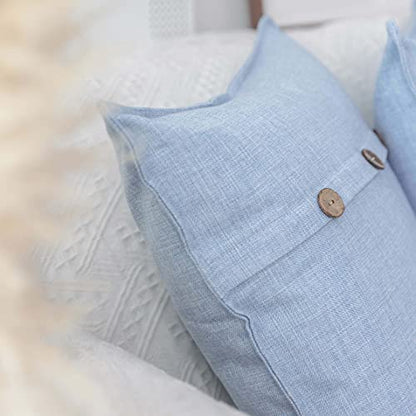 Home Brilliant 12x20 Pillow Cover with Triple Buttons Lumbar Pillow Cover for Sofa Couch Bench Rectangular Throw Pillow Cover, Set of 2, 12 x 20 inch (30x50cm), Light Blue - color: Sky Blue, size: 20" x 12" (Pack of 2)