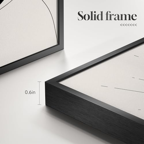 Framed Black and White Modern Abstract Wall Art for Living Room, 6 Pieces - color: Black and White