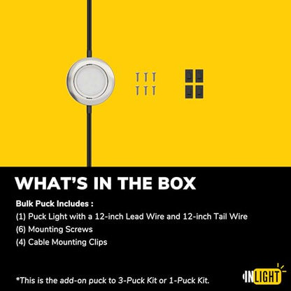 GETINLIGHT 2.75-Inch LED Replacement Puck Light, 2700K, Brushed Nickel - color: Brushed Nickel, size: 1-puck add-on light