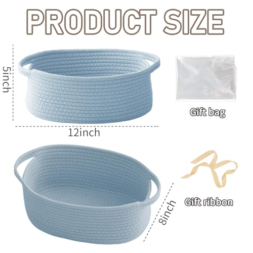 JMvicyroam Small Woven Basket, Empty Gift Basket, Blue/1 Pack - color: Blue, size: 1 Pack