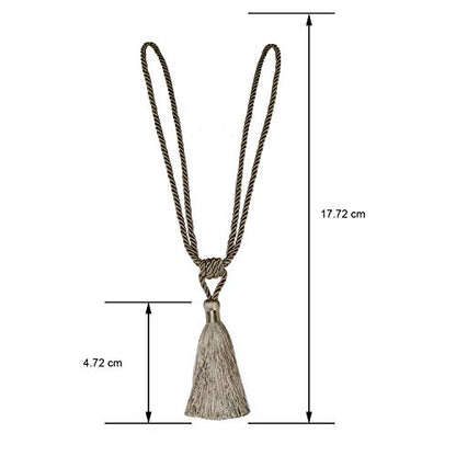 4 Pack Curtain Tiebacks Handmade Tassel Rope Curtain Holdbacks - color: Flaxen, size: 4p