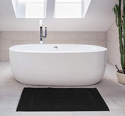 Utopia Towels Cotton Bath Mat, 21x34 in, 2 Pack, Black - color: Black, size: 2 Bath Mats