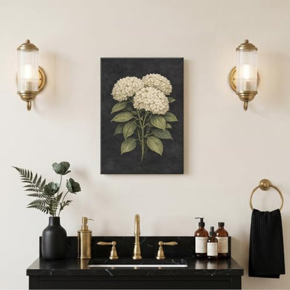 Framed Botanical Wall Art, Moody Hydrangea Canvas Prints, 16x24 Inch - color: Hydrangea
