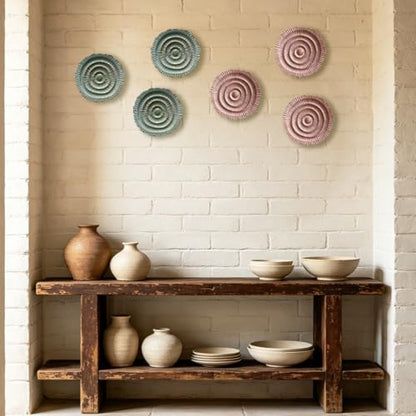 Metal Wall Sculpture, 10'' Round Textured Radiant Sunburst Wall Decor - color: 053B-Turquoise