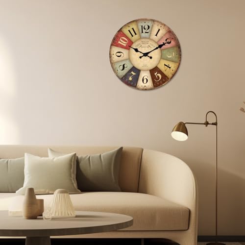 Wood Farmhouse Wall Clocks Battery Operated 20 Inch - color: Colorful1, size: 20 Inch