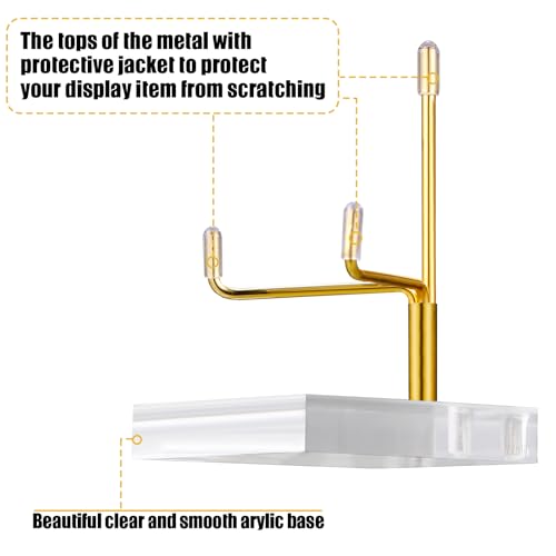 Kigley 8Pcs Display Stand Crystal Holder, Gold, 2.36 x 2.36 x 3.54 Inches - color: Gold, size: 2.36 x 2.36 x 3.54 Inches