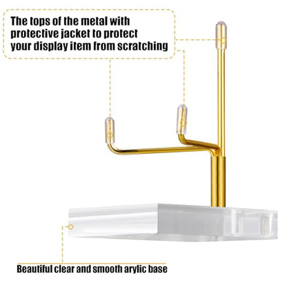 Kigley 8Pcs Display Stand Crystal Holder, Gold, 2 x 2 x 3.5 Inch - color: Gold, size: 2 x 2 x 3.5 Inch