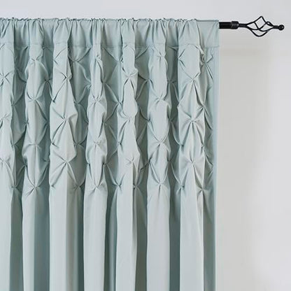 Pintuck Diamond Textured Thermal Insulated Window Curtains 52"W x 63"L - color: Seafoam Green, size: 52"W x 63"L (Pack of 2)