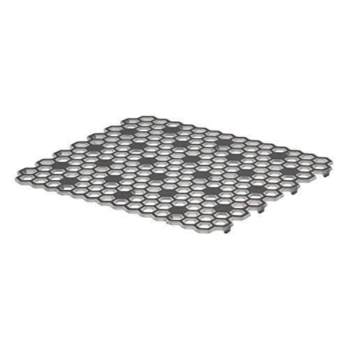 Spectrum Diversified Hexa Raised Feet Quick-Drying, Heavy-Duty Protector with Non-Slip Surface, Small Mat for Dual Sinks, 10.5" x 12", Gray - size: 10.5" x 12"